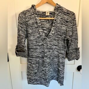 Roxy Black and White Knit Tunic